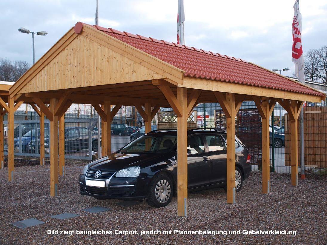Einzelcarport Satteldach 3,00 x 8,00 m aus KVH / Konstruktionsvollholz