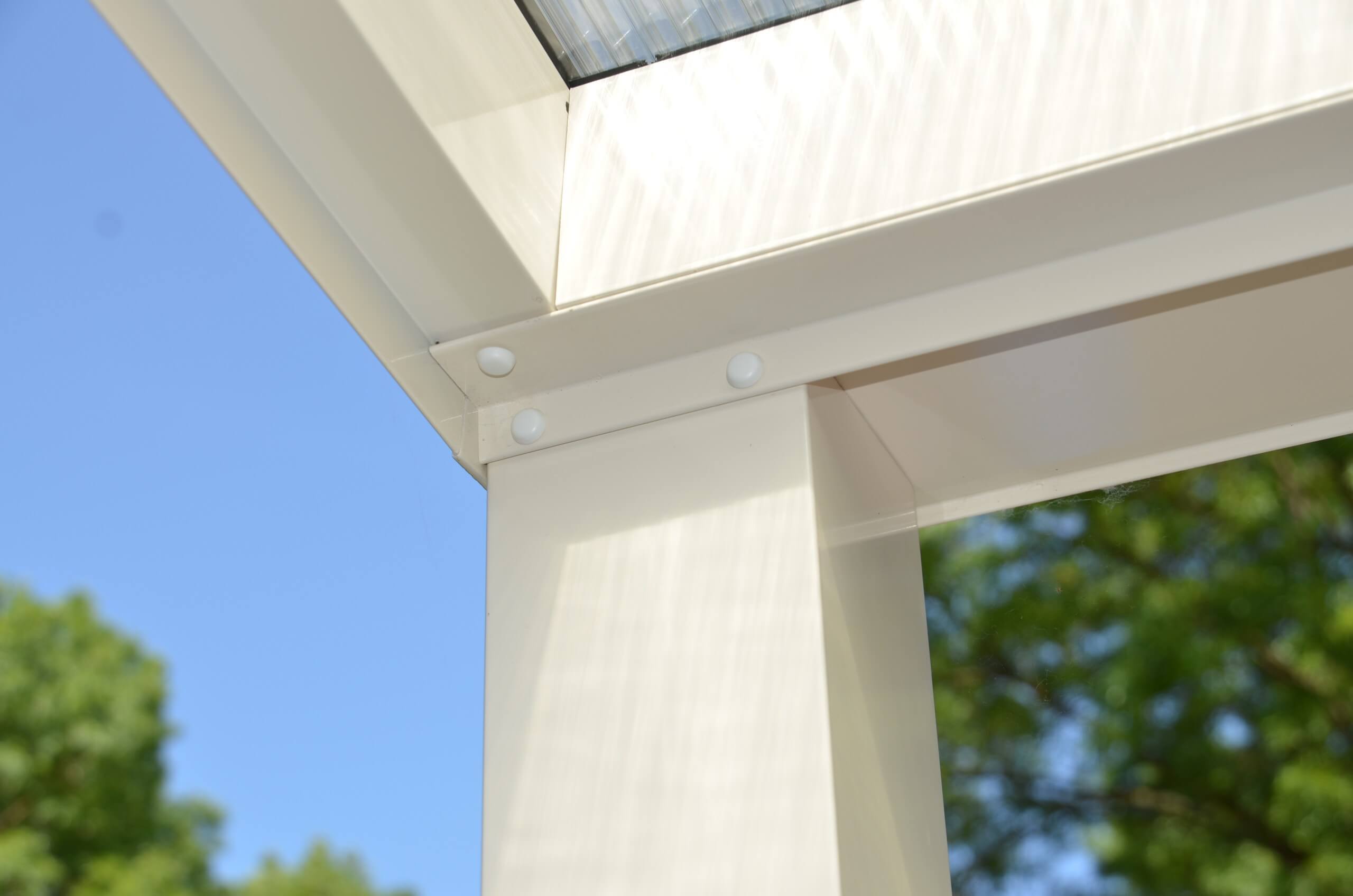 Aluminium-Terrassendach mit Eindeckung aus 8mm VSG-Glas-3,00 m-3,50 m-grau